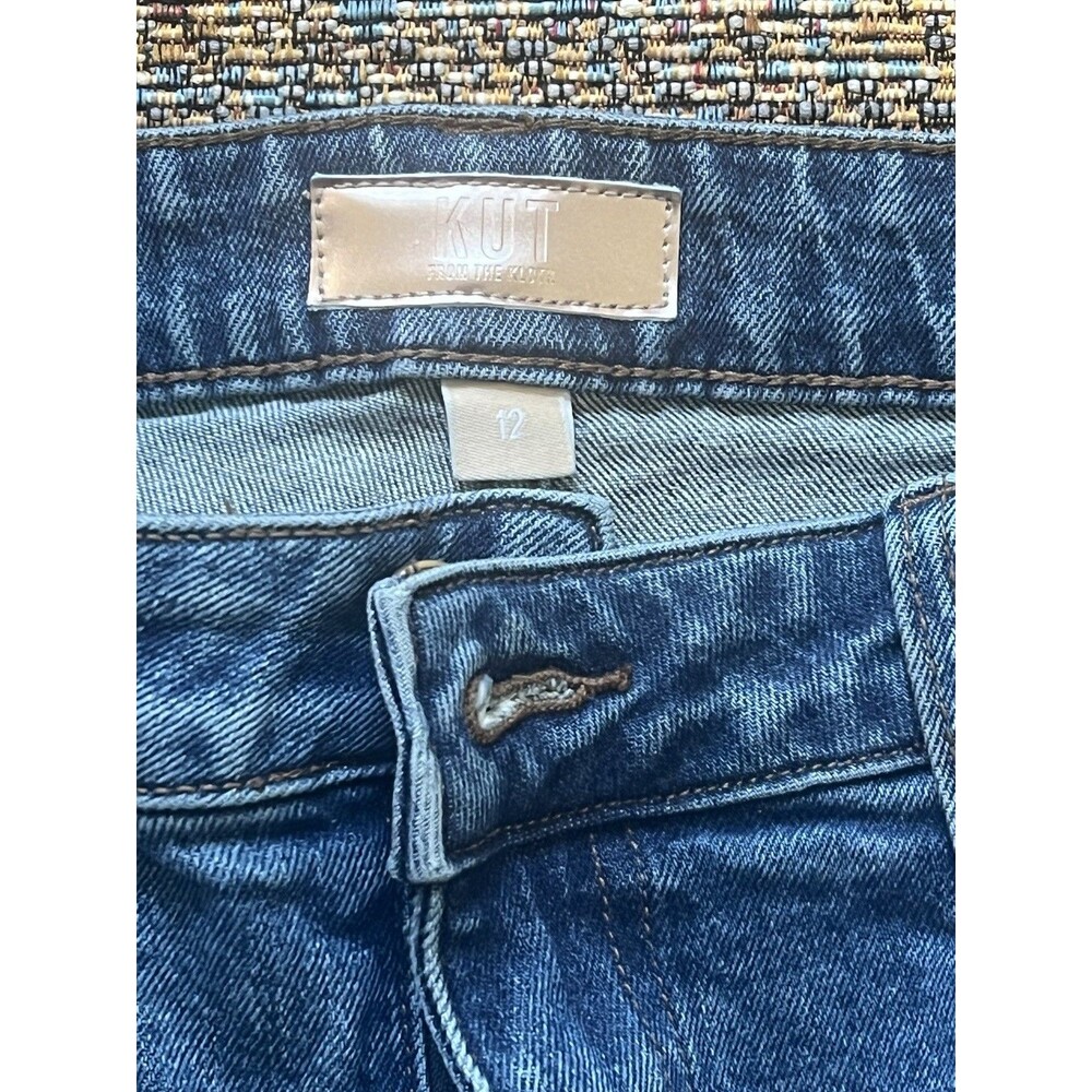 KUT From the Kloth Meg High Rise Wide Leg Wide Blue Jeans Sz 12 - Picture 3 of 5